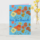 Liebe Sie können die Red Poppe Wasserfarbkarte ben Karte (Gelbe Blume)