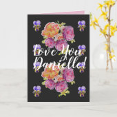 Liebe Sie können Rosa Rosen Aquarellkarte benennen Karte (Gelbe Blume)