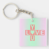 Liebe Sie Kreuzworträtsel Regenbogen Valentinstag Schlüsselanhänger (Vorderseite)