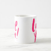 Liebe Sie kühne moderne rosa Valentinstag Kaffeetasse (Mittel)