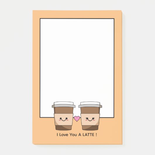 Liebe Sie Latte-Kaffee Post-it Klebezettel (Vorderseite)