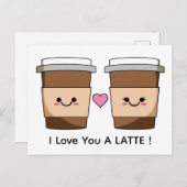 Liebe Sie Latte-Kaffee Postkarte (Vorne/Hinten)