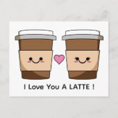 Liebe Sie Latte-Kaffee Postkarte (Vorderseite)