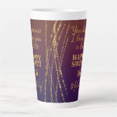 Liebe Sie Latte Red Burgundy Glam Sweet 16 Geburts Milchtasse (Vorderseite)