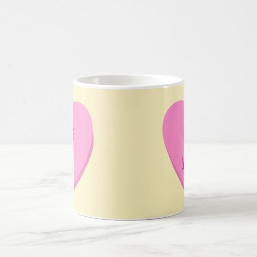 Liebe Sie Liebe Sie mehr rosa Bonbonhörnchen auf G Kaffeetasse (Mittel)