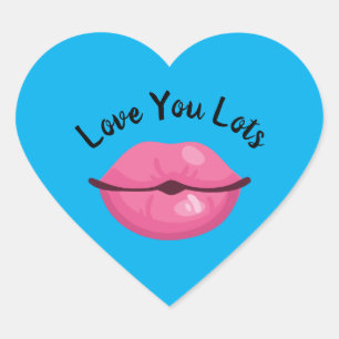 Liebe Sie lieben Kissy Lips Herz-Aufkleber