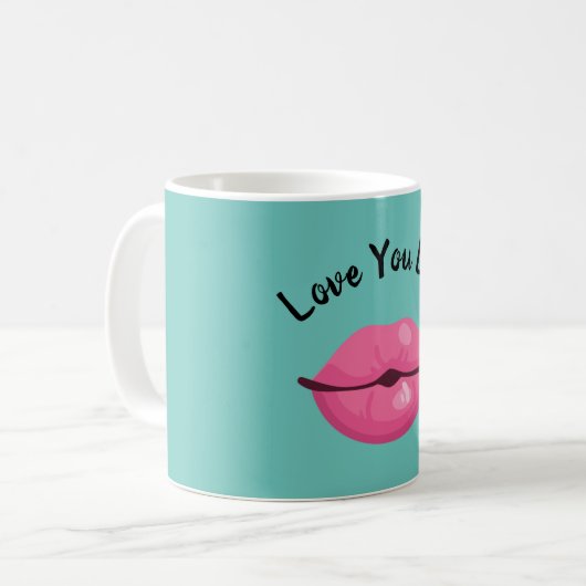 Liebe Sie lieben Kissy Lips Kaffeetasse (Vorderseite Links)