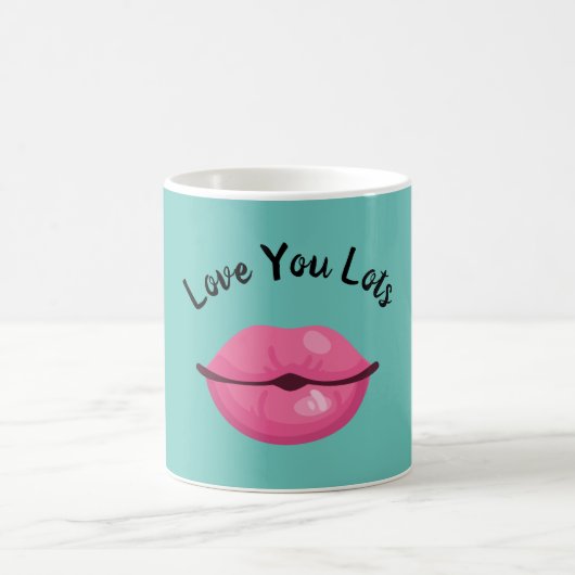 Liebe Sie lieben Kissy Lips Kaffeetasse (Mittel)