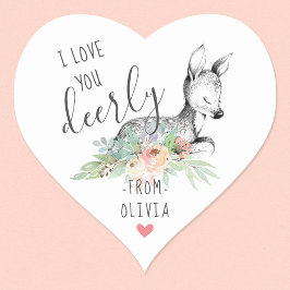 Liebe Sie liebt Kinder Valentinstag Gastgeschenk Herz-Aufkleber