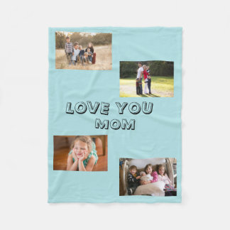 Liebe Sie Mama 4 Fotos Dekorative Sans Serif Schri Fleecedecke