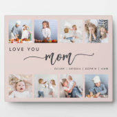 Liebe Sie Mama 8 FotoCollage Rosa Rosa Fotoplatte (Vorderseite)