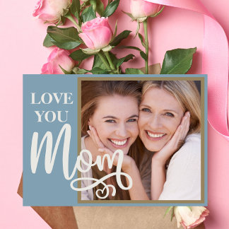 Liebe Sie Mama Benutzerdefiniertes Foto und Text Feiertagskarte