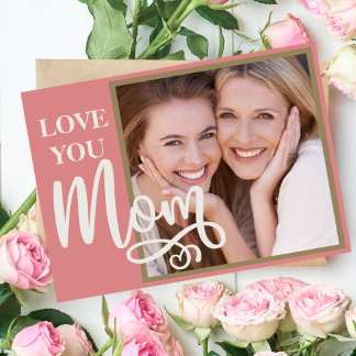 Liebe Sie Mama Benutzerdefiniertes Foto und Text Feiertagskarte