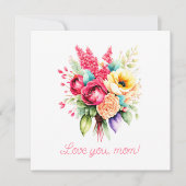 Liebe Sie Mama Blumenstrauß Foto Muttertag Feiertagskarte (Vorderseite)