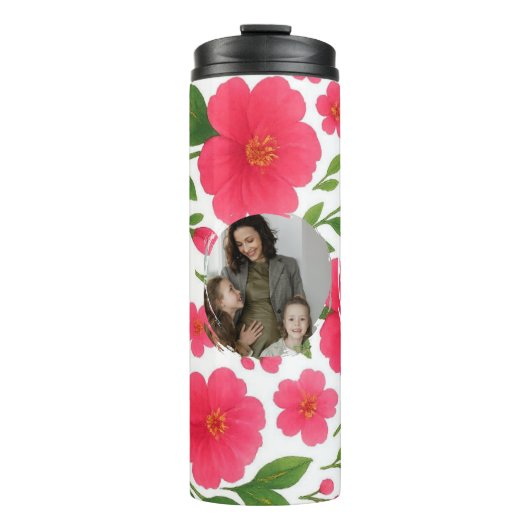 Liebe Sie Mama Bluthochröhrentumbler mit Foto Thermosbecher (Vorderseite)