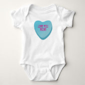 Liebe Sie Mama Custom Niedlich Candy Heart Blue He Baby Strampler (Vorderseite)