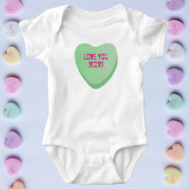 Liebe Sie Mama Custom Niedlich Candy Heart Green H Baby Strampler