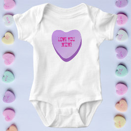 Liebe Sie Mama Custom Niedlich Candy Heart Lila He Baby Strampler