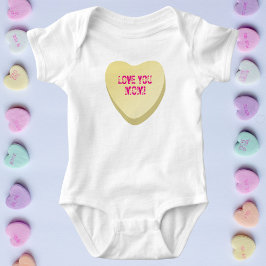 Liebe Sie Mama Custom Niedlich Candy Heart Yellow Baby Strampler