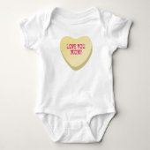 Liebe Sie Mama Custom Niedlich Candy Heart Yellow  Baby Strampler (Vorderseite)