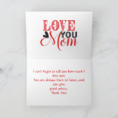 LIEBE SIE MAMA DER KOMPLETTKARTE DANKESKARTE (Innenseite)