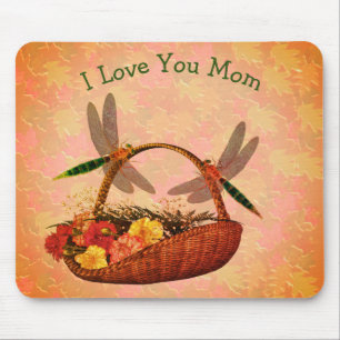 Liebe Sie Mama Dragonflies Blume Aktionskorb Mousepad