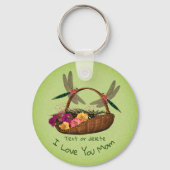 Liebe Sie Mama Dragonflies Blume Aktionskorb Schlüsselanhänger (Vorderseite)