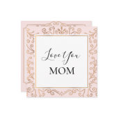 Liebe Sie Mama Elegante Goldmedaille Rosa Karte (Vorderseite/Rückseite Beispiel)