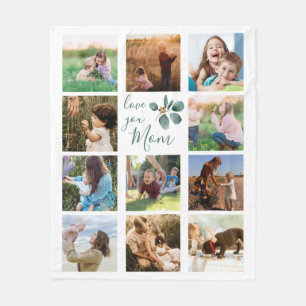 Liebe Sie Mama Familienfoto Collage Eukalyptus Fleecedecke