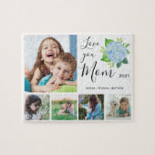 Liebe Sie Mama Familienfoto Collage Hydrangea Puzzle (Horizontal)
