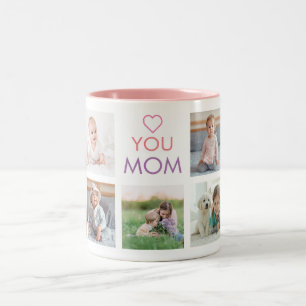 Liebe Sie Mama Familienfoto Collage Niedliches Her Zweifarbige Tasse