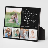 Liebe Sie Mama Familienfoto Collage Schwarz Fotoplatte (Seite)