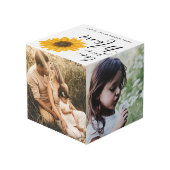 Liebe Sie Mama Familienfoto Collage Sonnenblumen Würfel (Rückseite Schrägansicht)