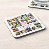 Liebe Sie Mama Foto Collage Mütter Tag Getränkeuntersetzer (Linke Seite)