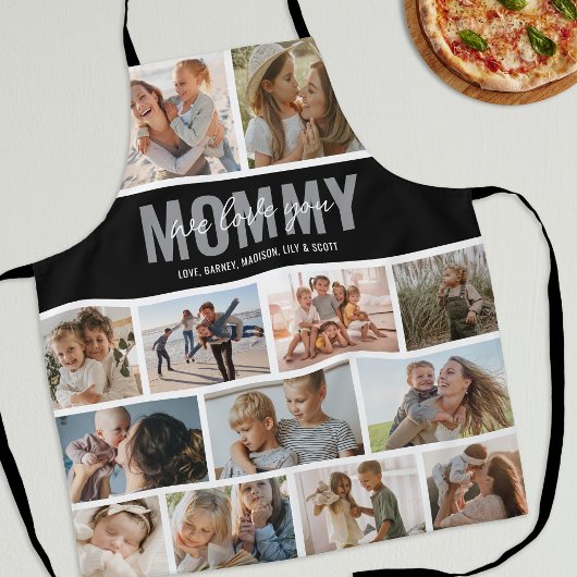 Liebe Sie Mama Foto Collage Schwarz Schürze