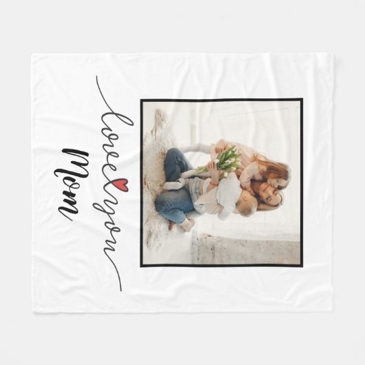Liebe Sie Mama Foto Muttertag Fleecedecke (Vorderseite (Horizontal))