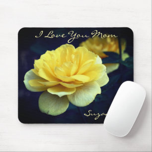 Liebe Sie Mama Gelbe Rose Blume Personalisiert Mousepad