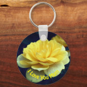 Liebe Sie Mama Gelbe Rose Blume Schlüsselanhänger (Rückseite)