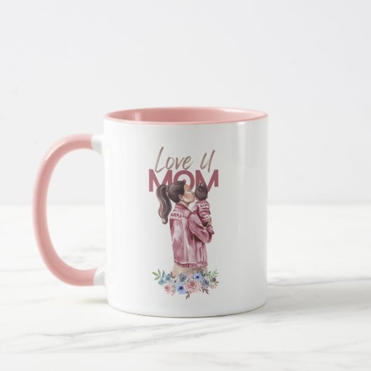 Liebe Sie Mama Gradient Pink Kaffee Tasse (Links)
