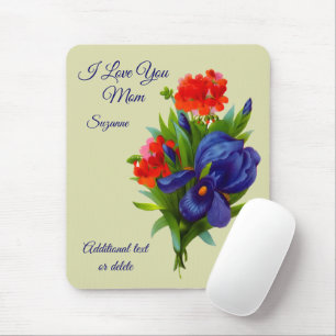 Liebe Sie Mama Iris Blume Bouquet Personalisiert Mousepad
