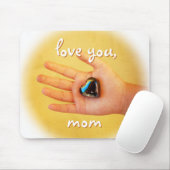 Liebe Sie Mama Kinderhand Blue Heart Fotografie Mousepad (Mit Mouse)