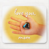 Liebe Sie Mama Kinderhand Blue Heart Fotografie Mousepad (Vorne)