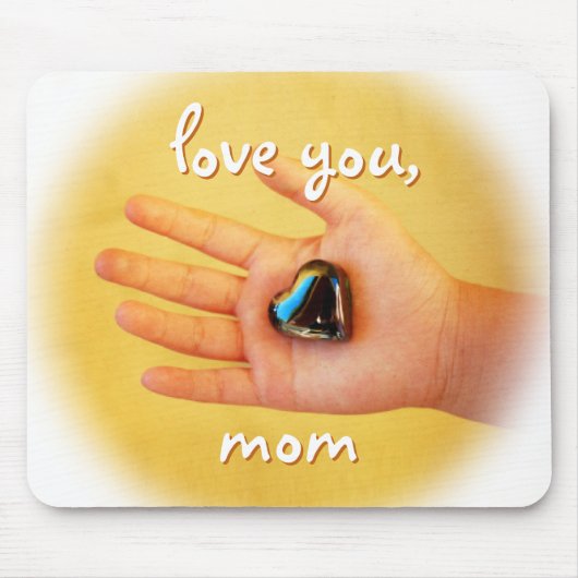 Liebe Sie Mama Kinderhand Blue Heart Fotografie Mousepad (Vorne)