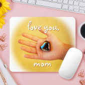Liebe Sie Mama Kinderhand Blue Heart Fotografie Mousepad