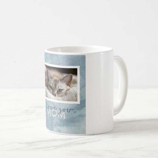 Liebe Sie Mama-kundenspezifische blaugrüne Kaffeetasse (VorderseiteRechts)