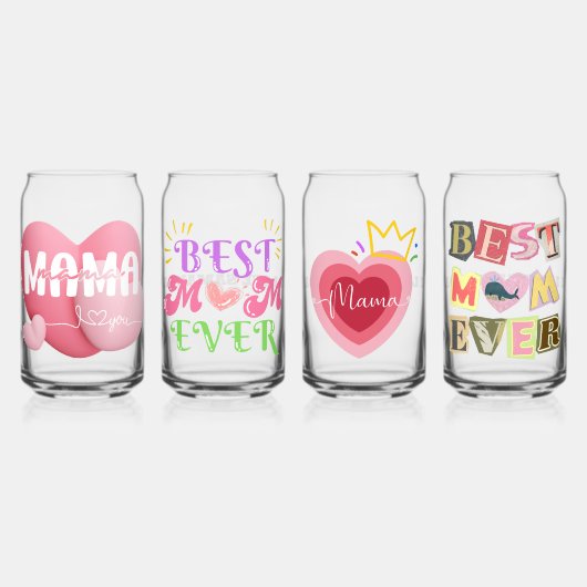 Liebe Sie Mama - Kundenspezifisches Glass-Set für Dosenglas (Vorderseite)