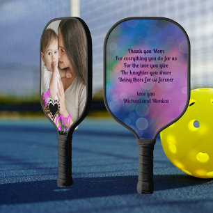 Liebe Sie MAMA Lila Foto Muttertag Pickleball Schläger