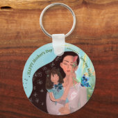 Liebe Sie MAMA mit einem kleinen Mädchen Schlüsselanhänger (Vorderseite)