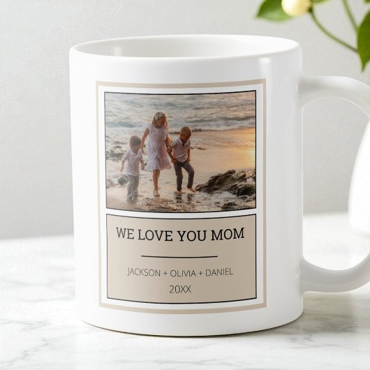 Liebe Sie Mama Modernes Foto Personalisiert Mütter Kaffeetasse