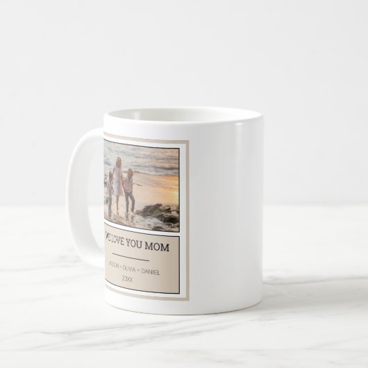 Liebe Sie Mama Modernes Foto Personalisiert Mütter Kaffeetasse (Vorderseite Links)